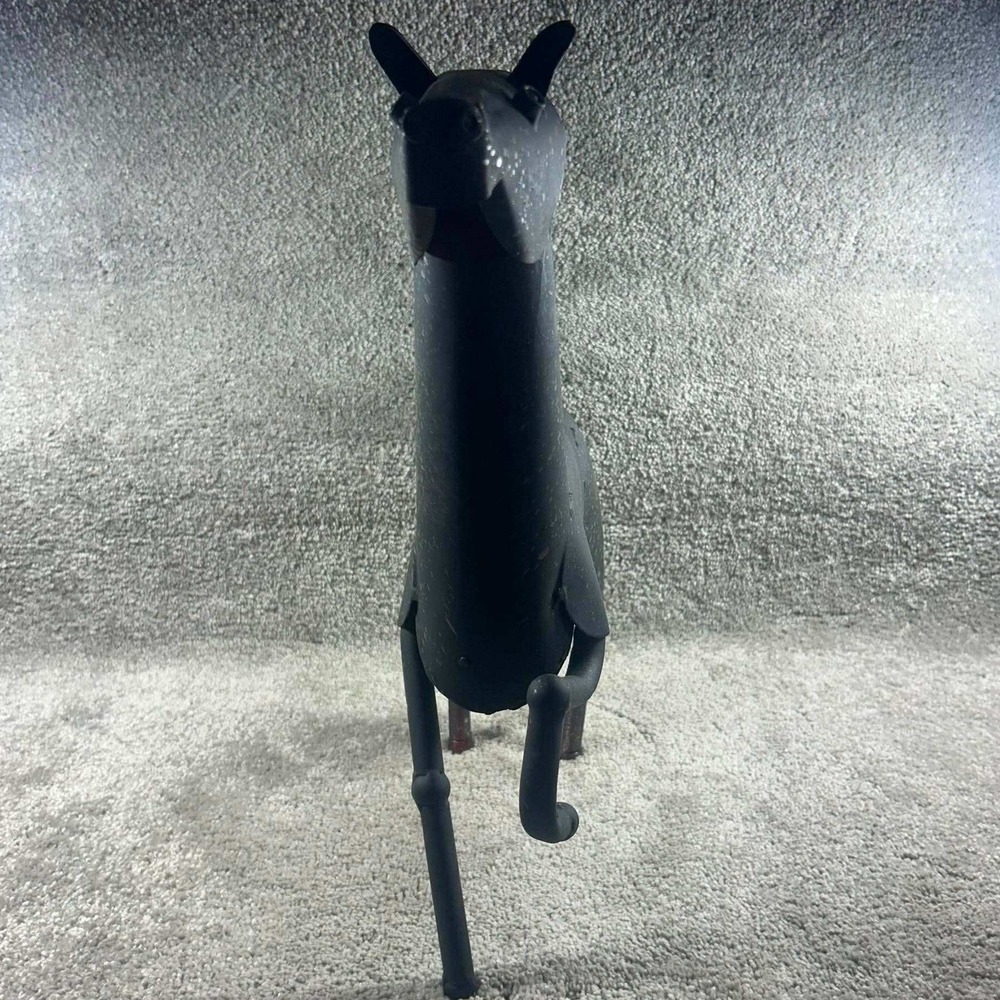 Metal Horse Sculpture Black Rustic Folk Art Welded Pony Figurine Large - Picture 2 of 7